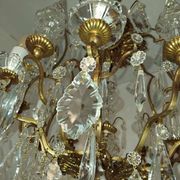 Cage chandelier with 6 light arms and crystal dagger, late 19th century