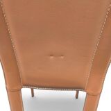 Set of 2 brown leather chairs