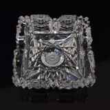 Pair of ashtrays, cut crystal glass, bohemia in the 1960's
