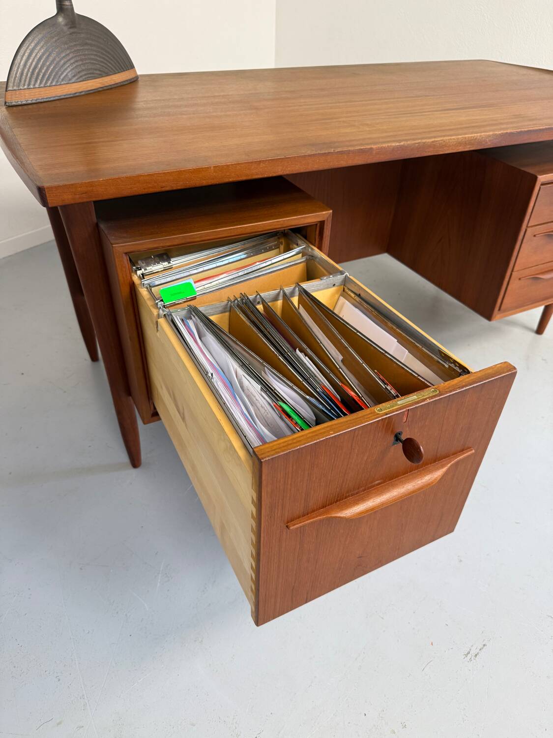 Scandinavian design desk Swiss Teack 70s vintage teak