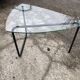 Vintage glass tripod coffee table 60s