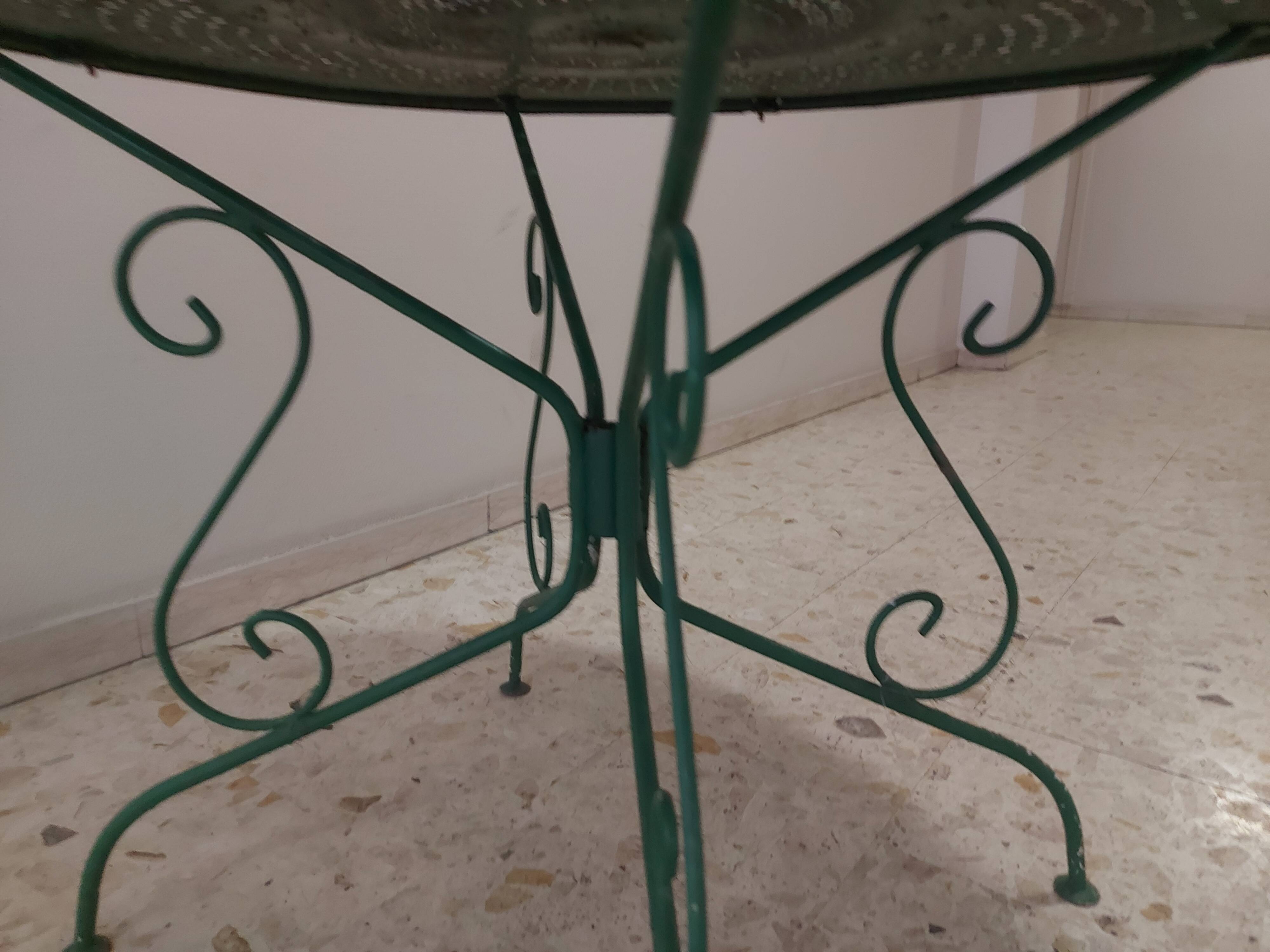 Old metal garden table