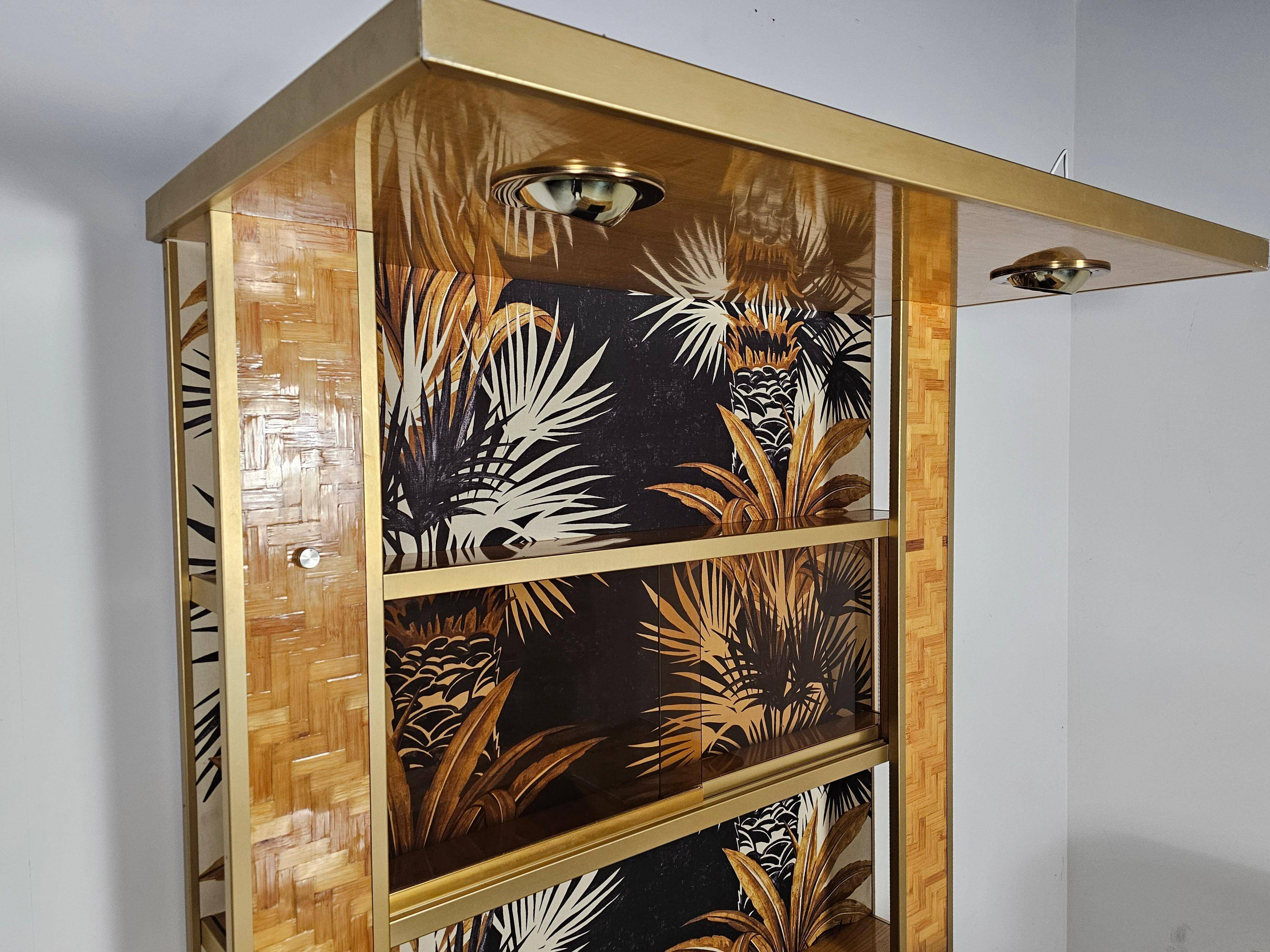 Bar with pressed bamboo stools, Italy, 1970