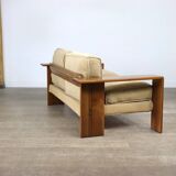 Afra & Tobia Scarpa ‘Artona’ Sofa In Elm And Linen For Maxalto, 1975