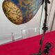 Articulated glass paste lamp, Art Nouveau