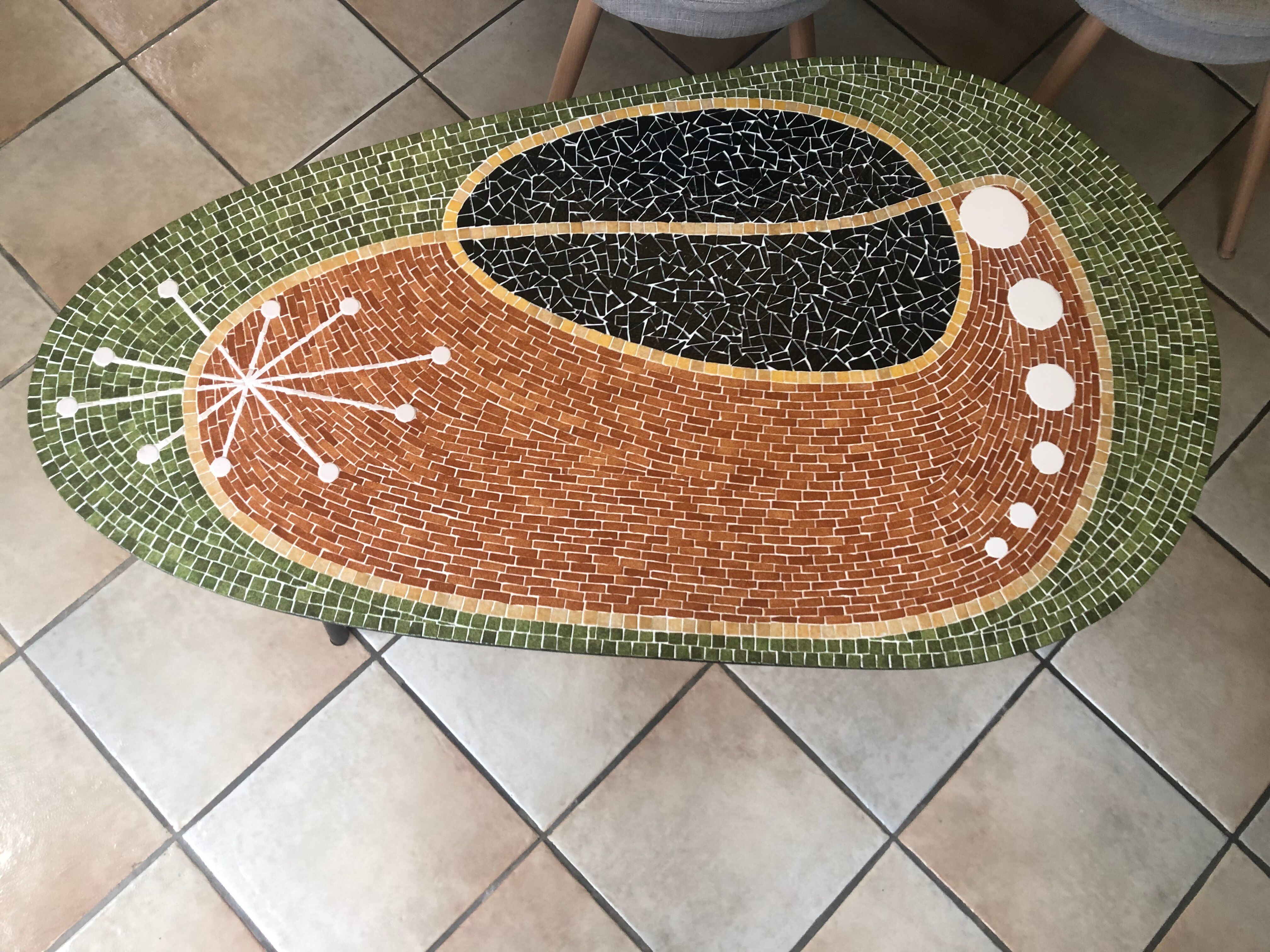 Mosaic coffee table design 50s/60s