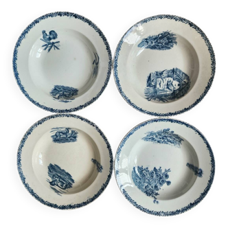 Set of 4 Pexonne soup plates