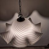 Vintage murano white swirl ceiling lamp