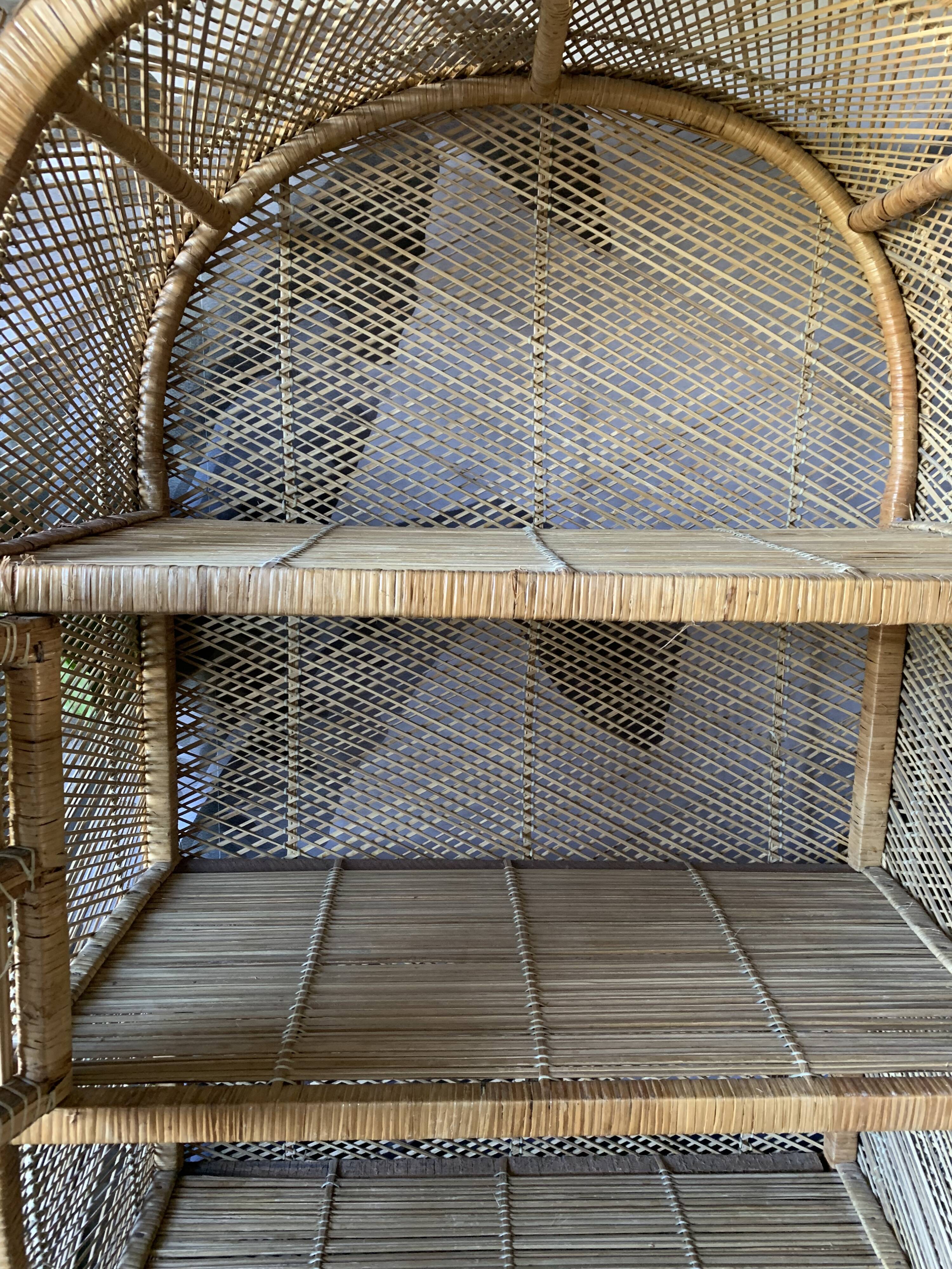 Vintage rattan bookcase