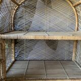 Vintage rattan bookcase