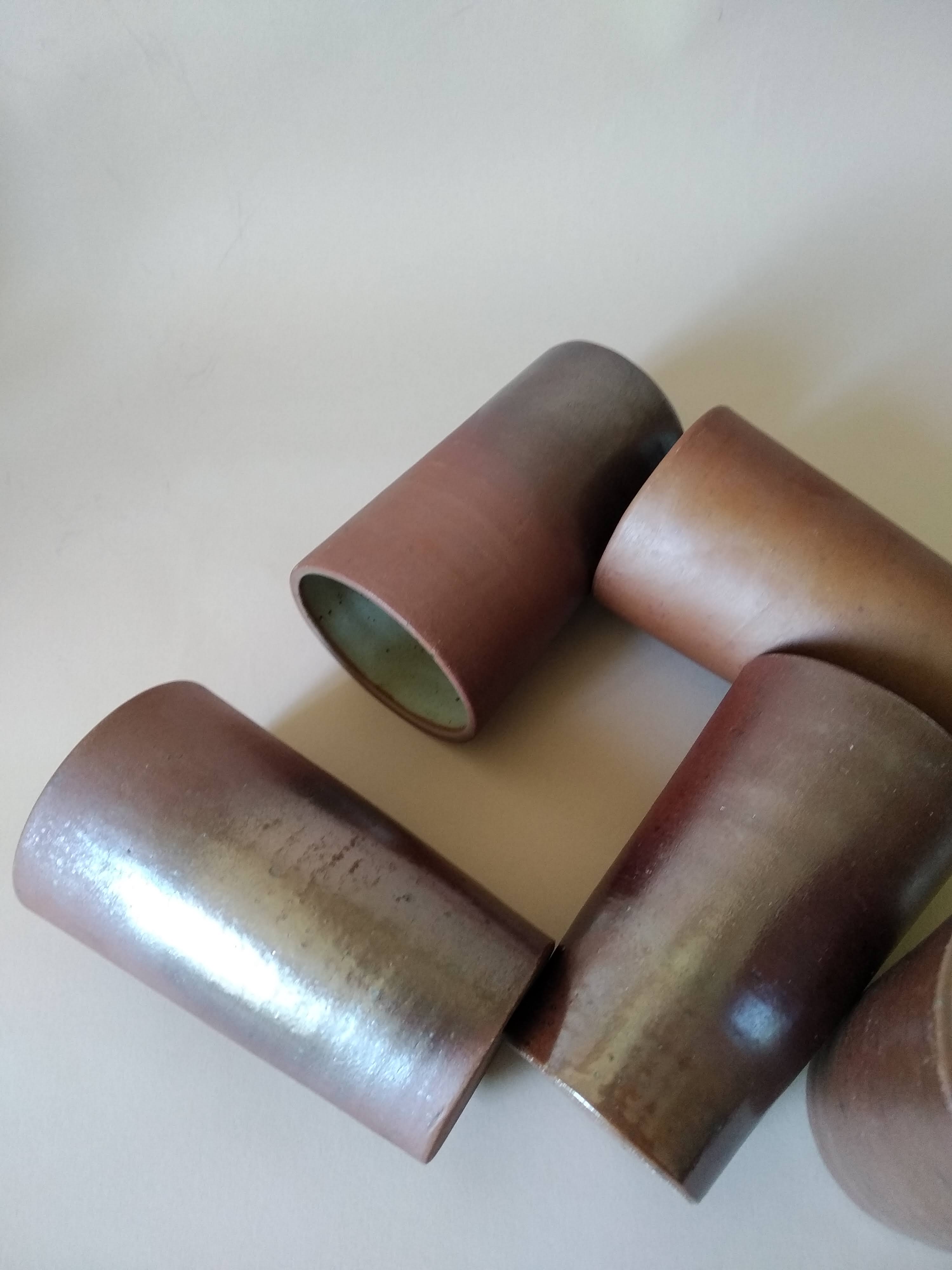 Service orangeade artisanal stoneware vintage 70