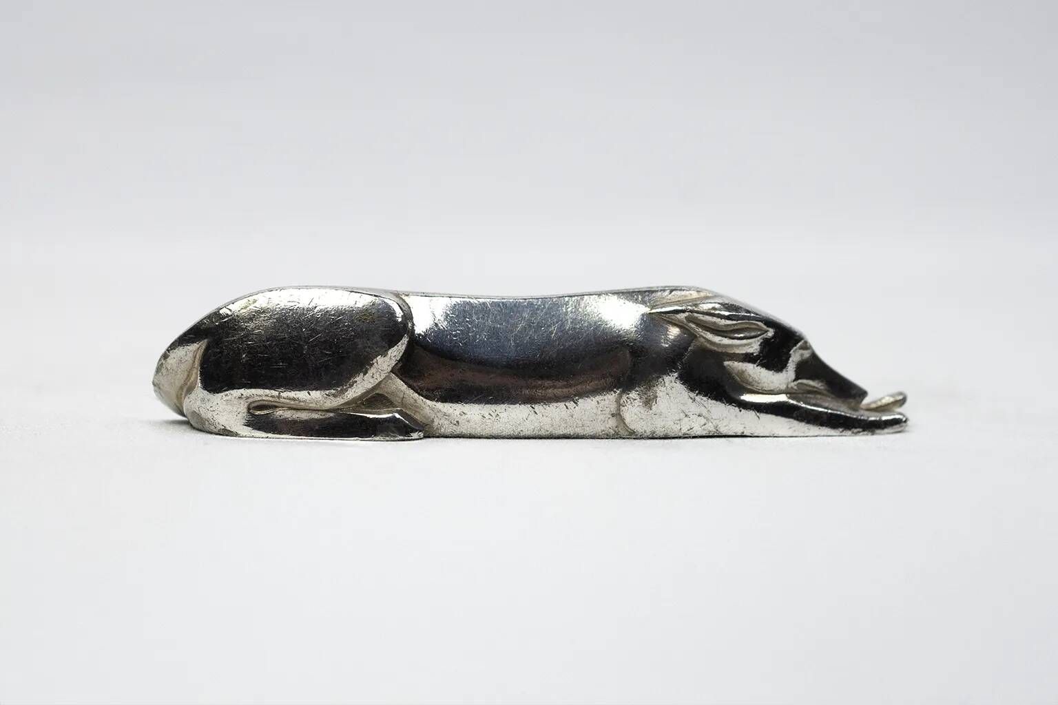Pair of Art Deco knife rests - dog & cat - Gallia Christofle 1930