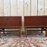 Pair of bedside tables – Scandinavian style – Solid teak – 1960s