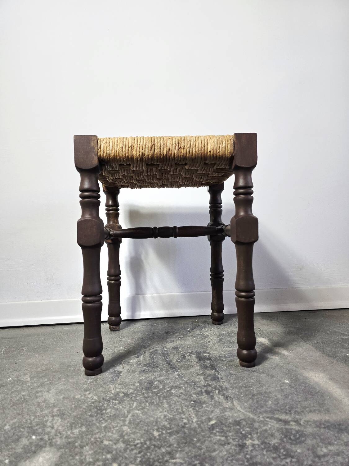 70s Rush Seat Stool