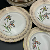 Porcelain plates signed moulin des loups 18 pieces