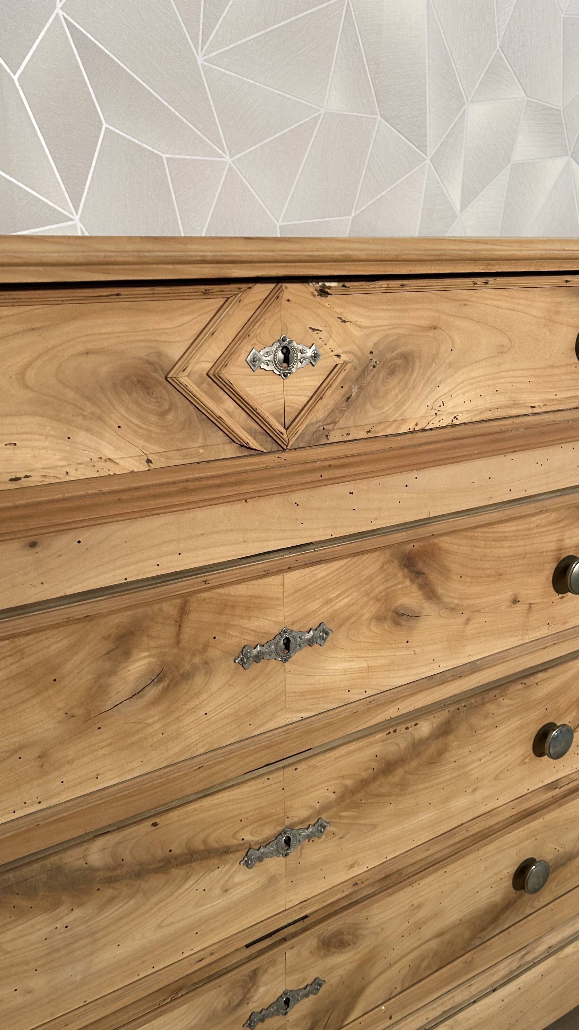 Louis Philipe airbrushed chest of drawers with 5 drawers