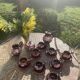 Coffee or tea service in enameled ceramic by Marius Giuge, artisan potter in Vallauris,