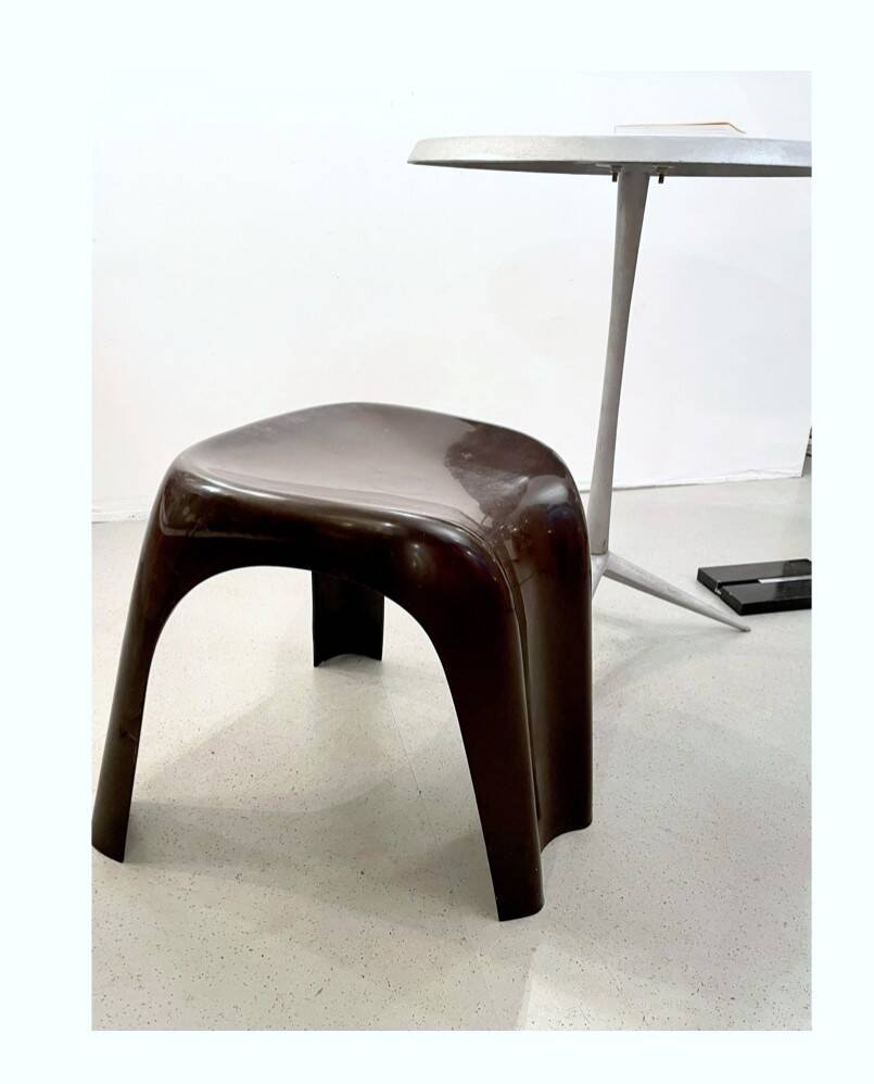 Aluminium cast iron side table from the 1980s.