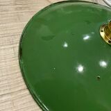 Vintage hanging green and white enamelled in-style old indus farm 25 cm