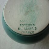 Pot à lait en céramique vert/ bleu canard