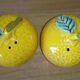 Salt and pepper shakers in earthenware – lemon pattern, 1950s