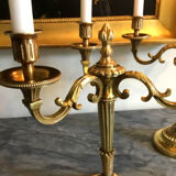 Paire de candélabres en bronze doré et ciselé style Louis XVI