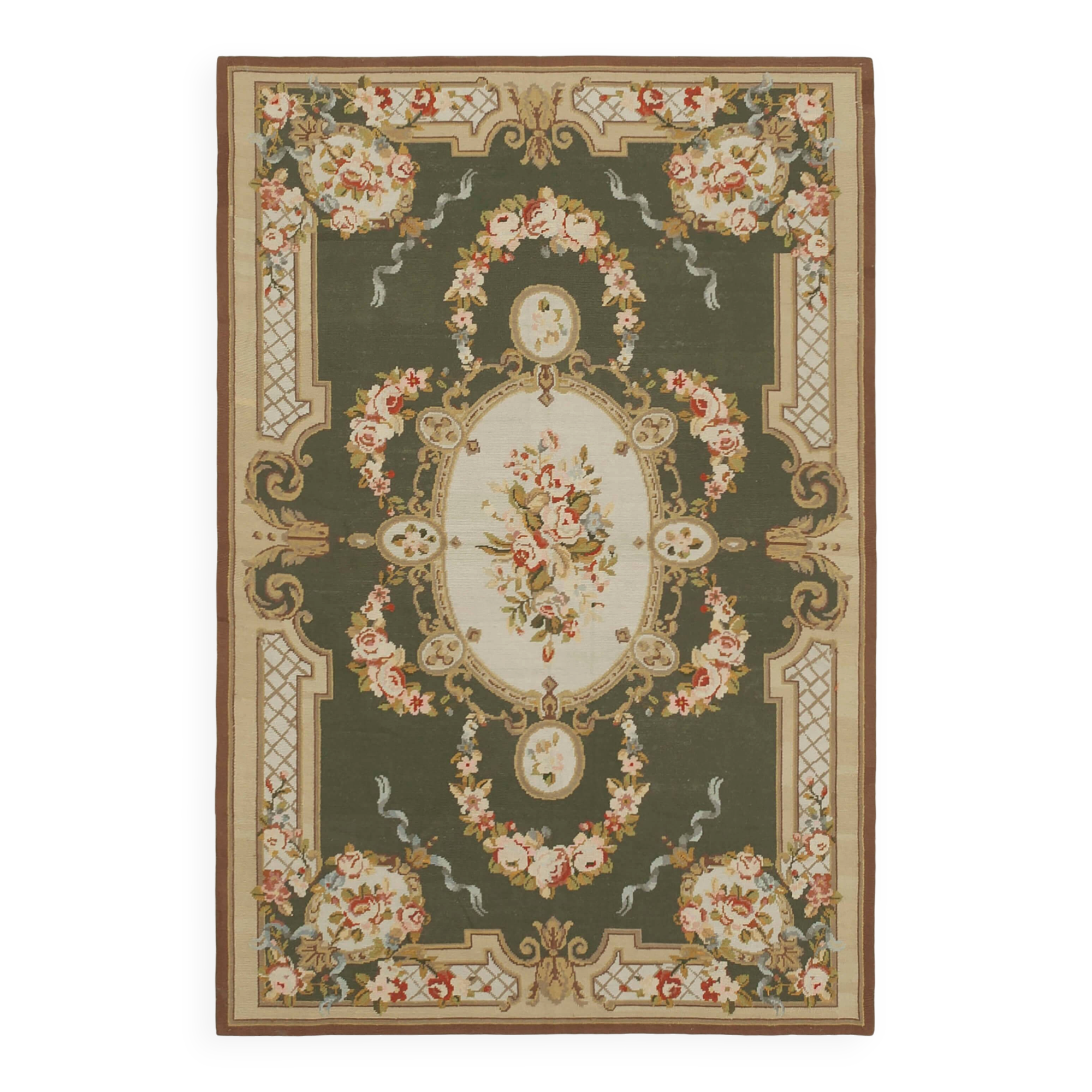Handmade Vintage Flatweave Needlepoint Kilim 117 cm x 174 cm