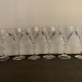 6 verres à pied anciens et soufflés à porto ou liqueur