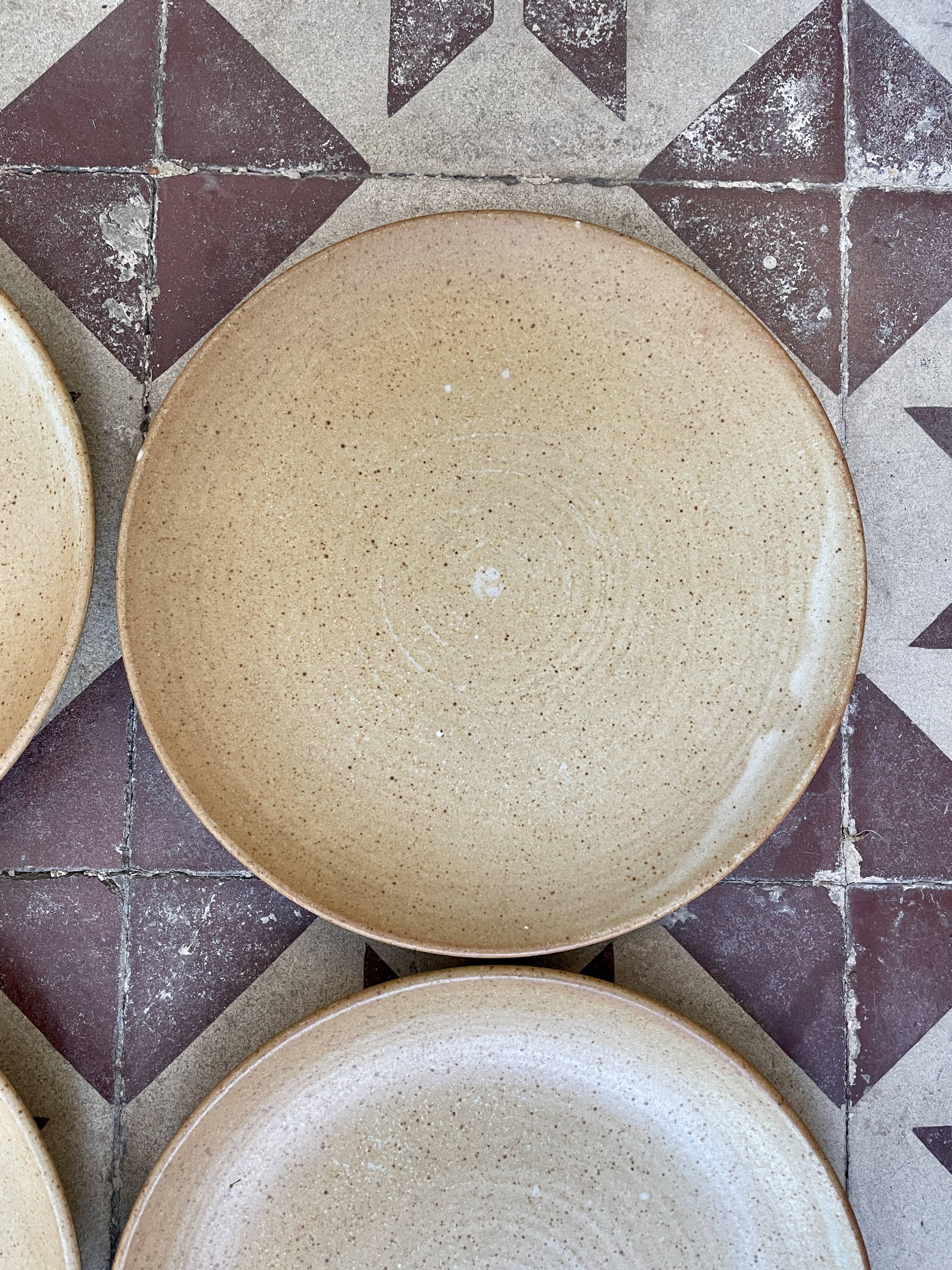 Set of 12 plates dessert gres