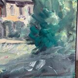 Painting "The Queen's Hamlet" - Versailles, signed