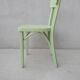 Old bistro chair green curved wood