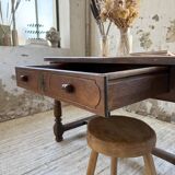19th century oval solid oak table