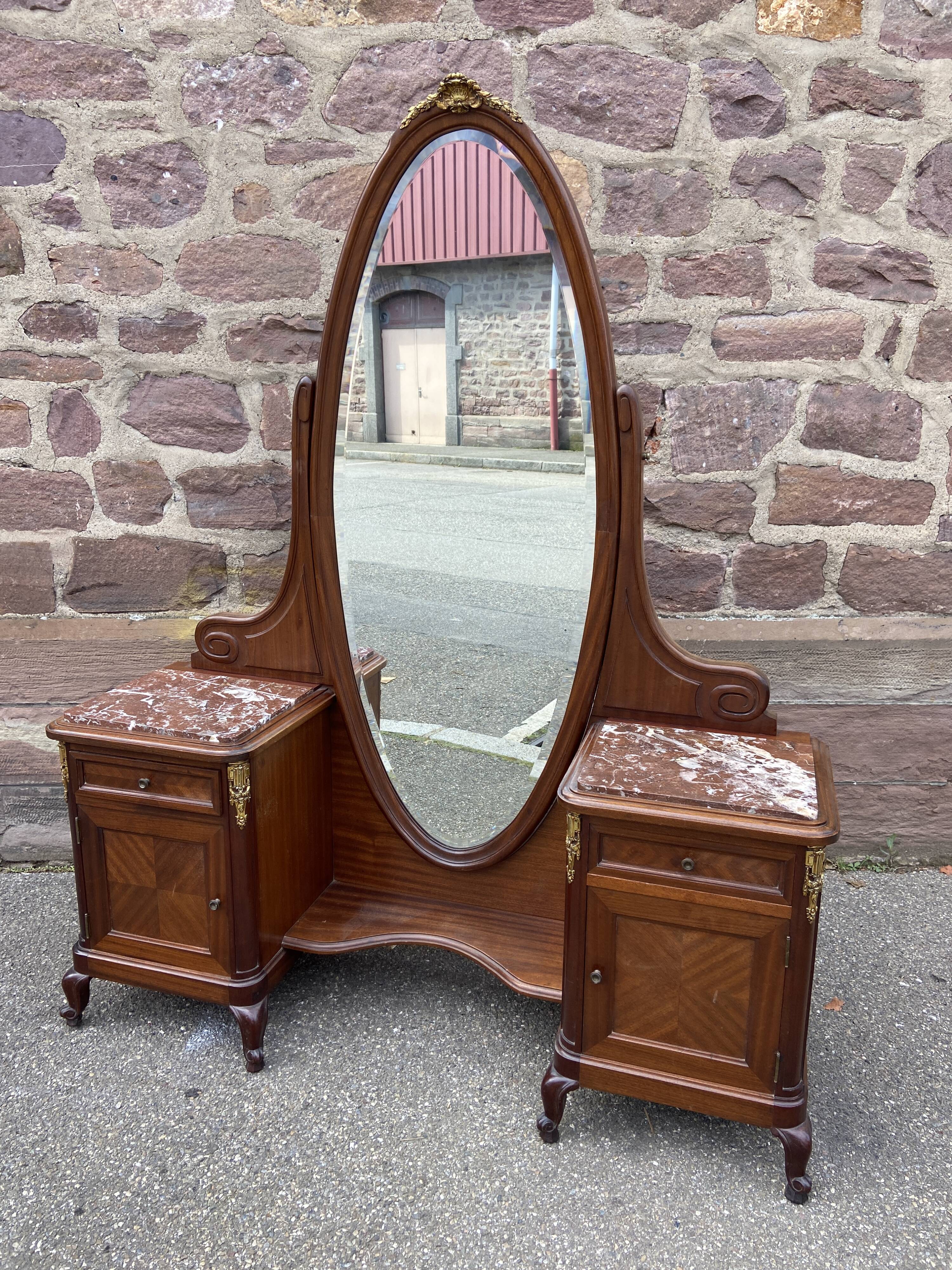 Art Deco period dressing table chest of drawers early 20th century Mahogany Transition style 1920
