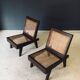 Low Modernist Folding Chairs by Pierre Jeanneret for Chandigarh, India, 1960s, Set of 2