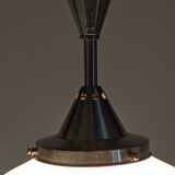 Suspension XL Art déco en opaline blanche, France vers 1920