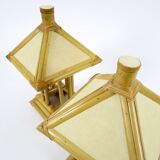 Set of 2 bamboo table lamps 1960s