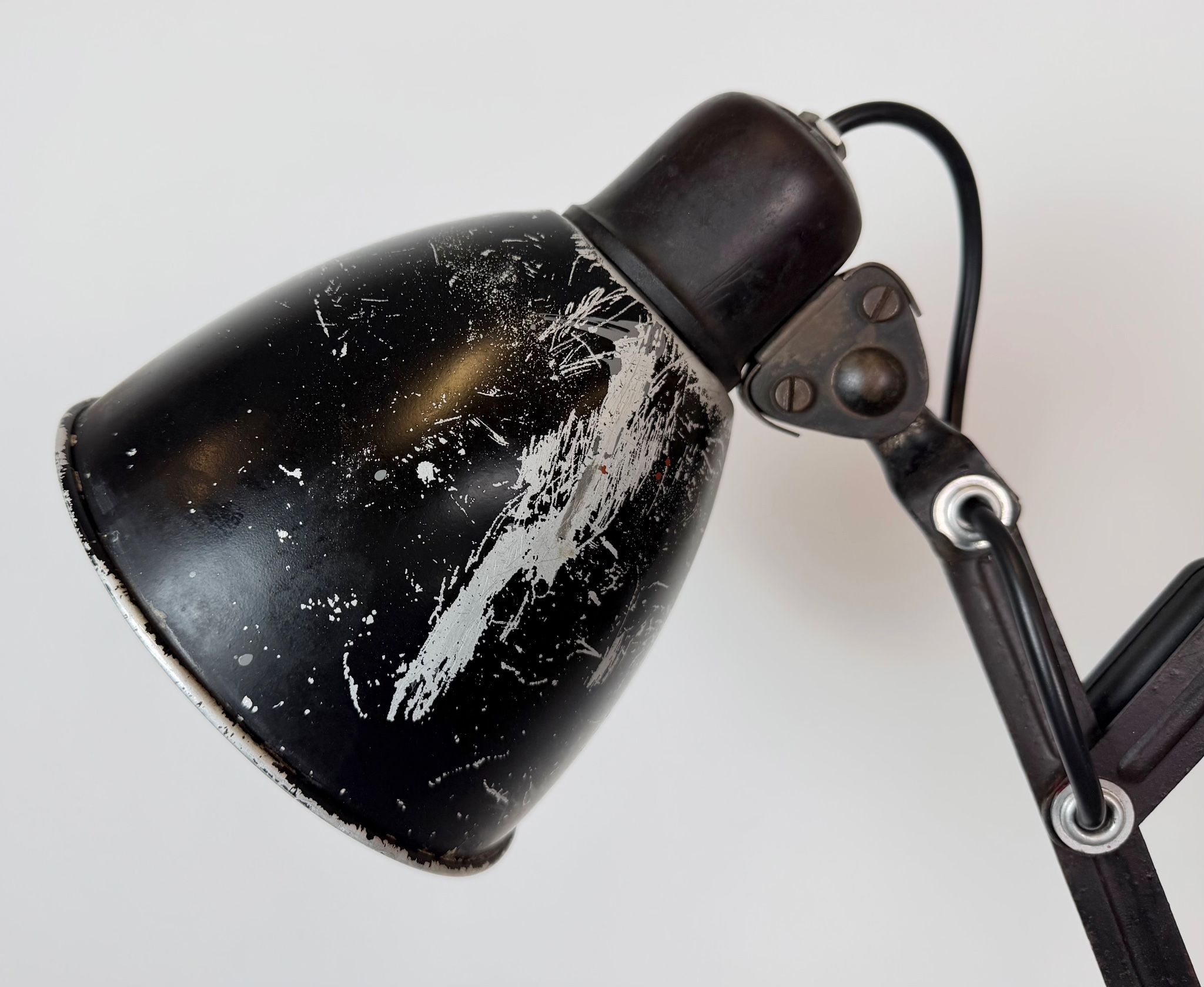 Industrial Black Scissor Wall Lamp, 1950s