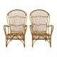 Vintage Set Rattan Chairs Armchairs Table Boho Design Sixties