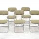 Ensemble de 6 chaises vintage design en métal chromé – années 70