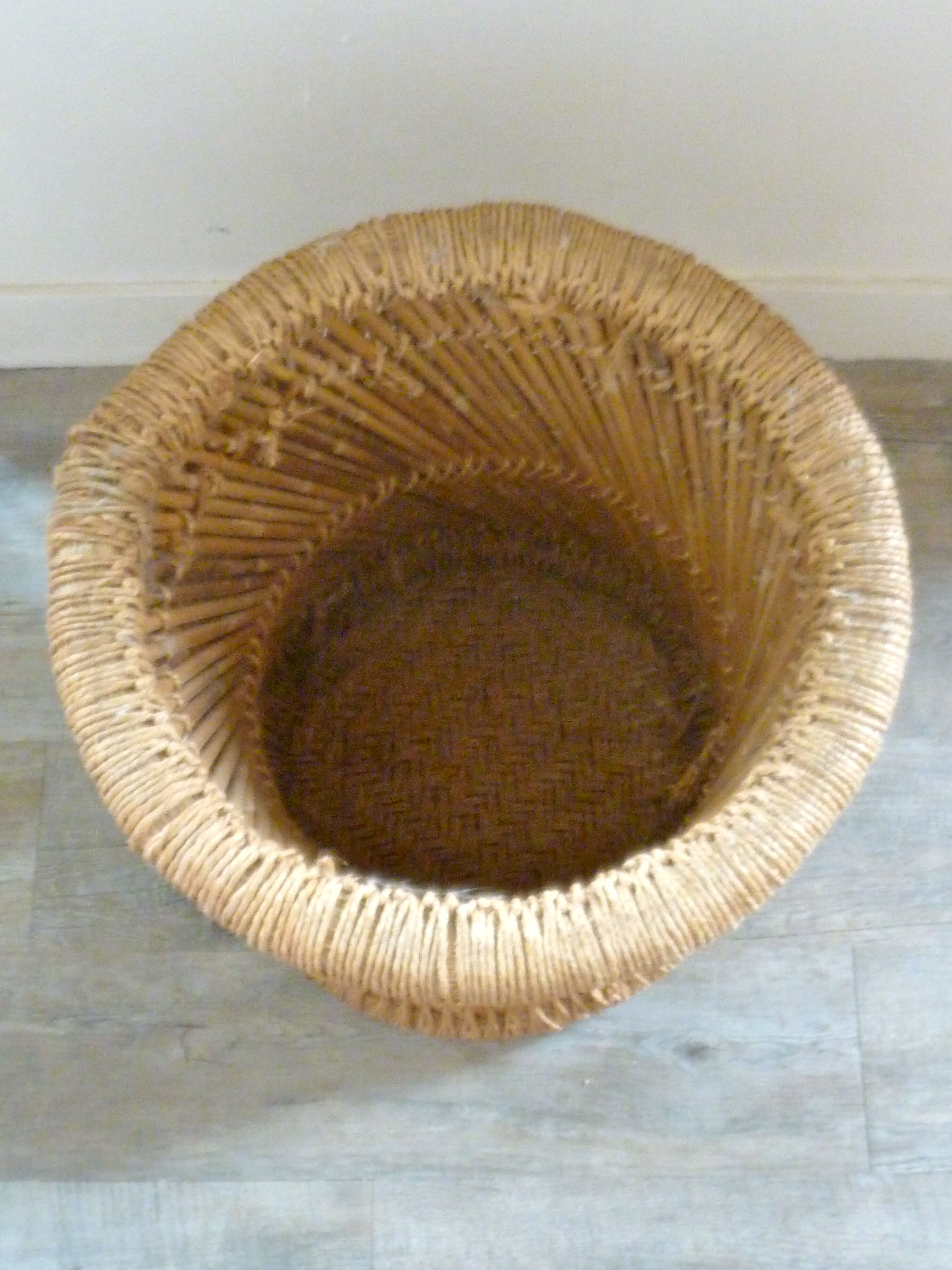 Stool in rattan and rope, 60 years