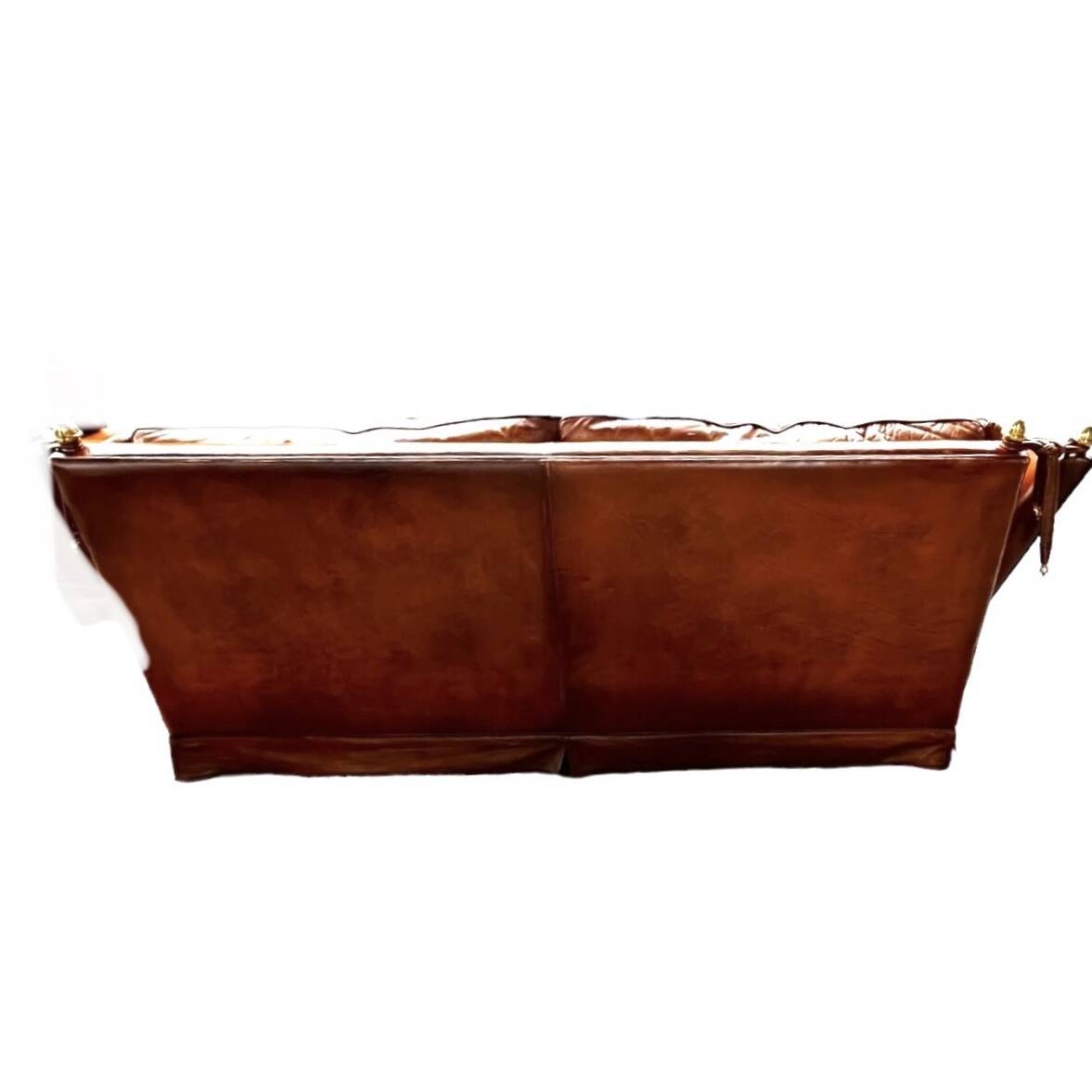 Canapé confortable en cuir véritable avec pieds de support