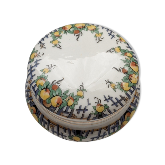 Boîte bonbonnière avec son couvercle porcelaine de Limoges fabriquée en France