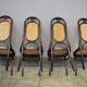 Chairs in curved beech and vienna straw, 1980s, set of 4