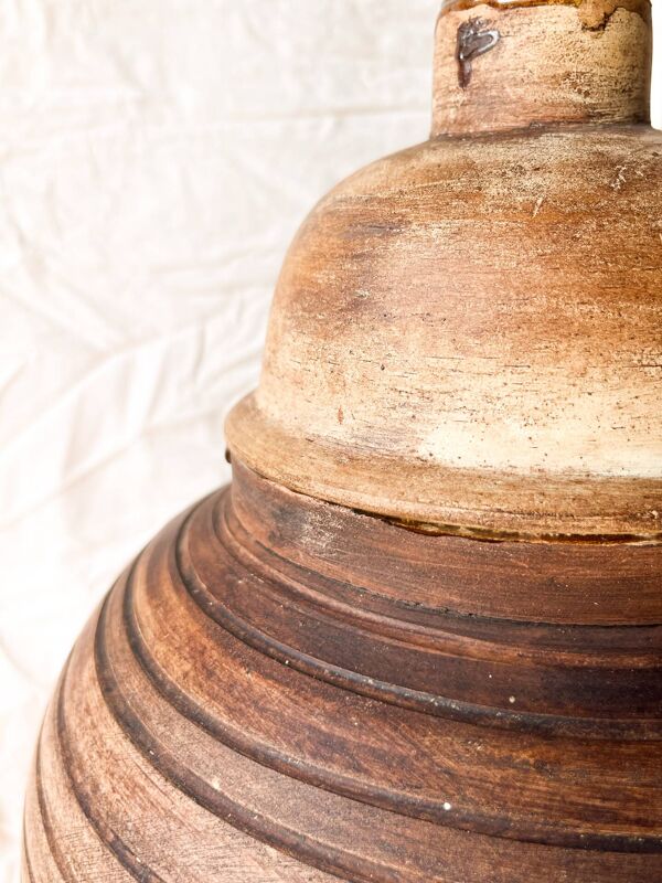 Lampe Jarre 70s en Terre Cuite Artisanale  Wabi-Sabi / Méditerranéen
