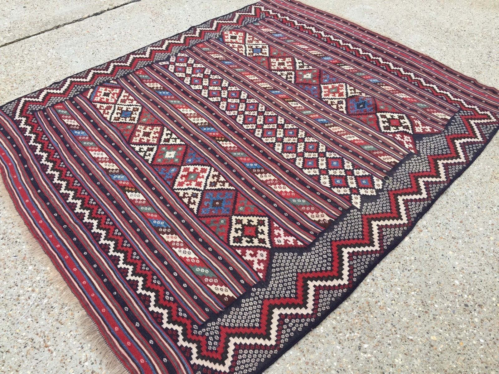 Vintage Turkish Kilim Rug 210x160cm shabby chic wool, country home, boho