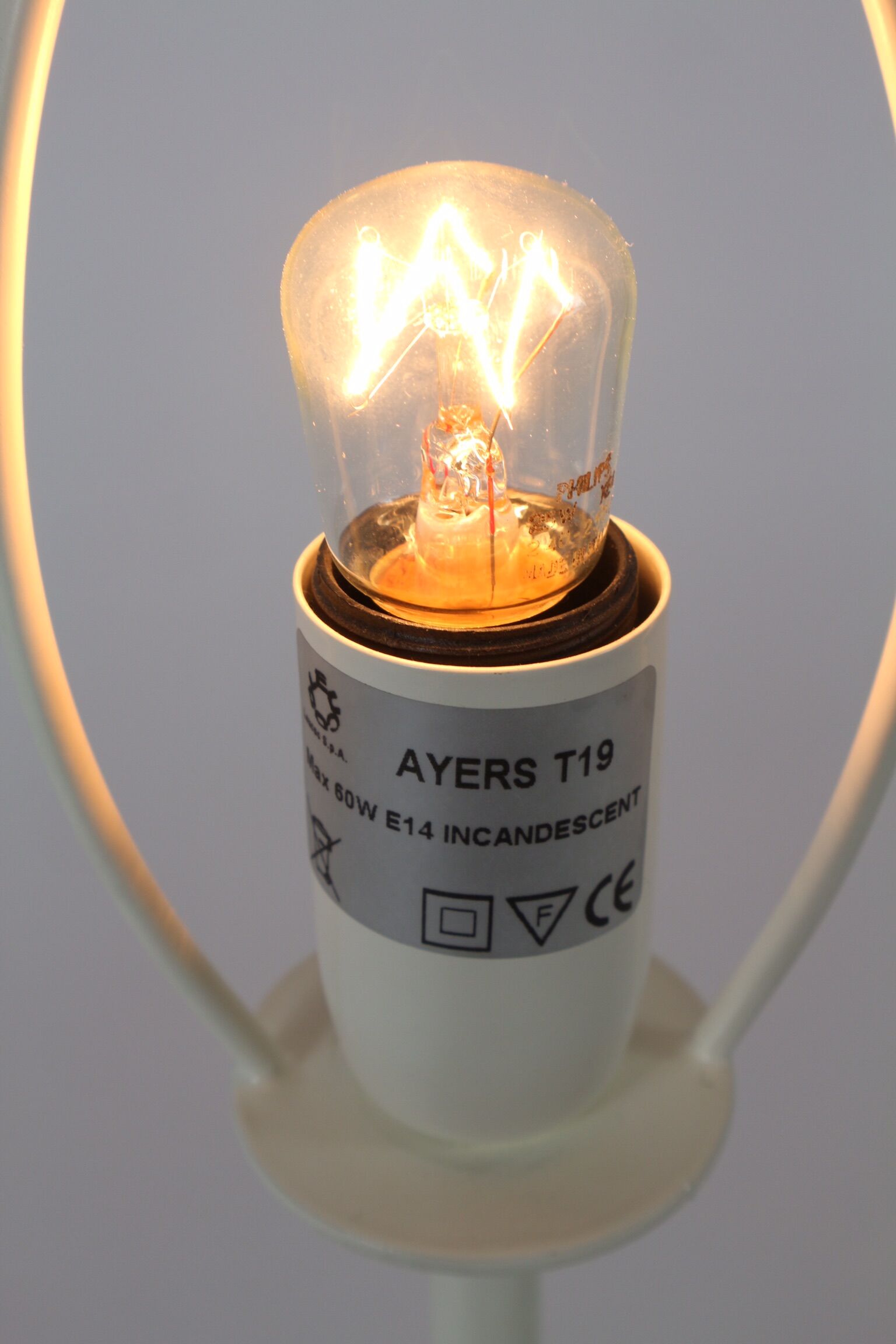 Vintage table lamp/ white bedside table, Leucos