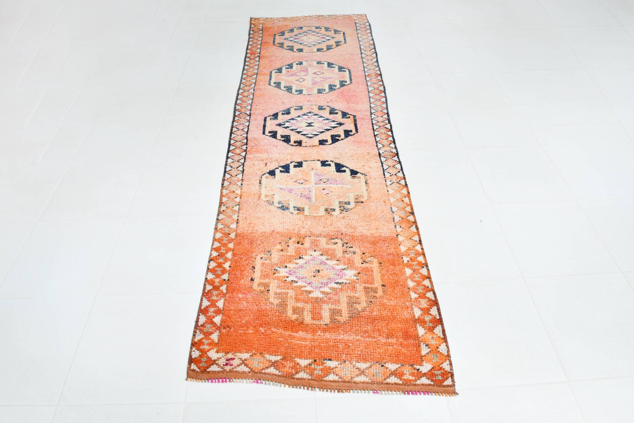 3x10 Turkish Vintage Runner Rug, 90x300Cm
