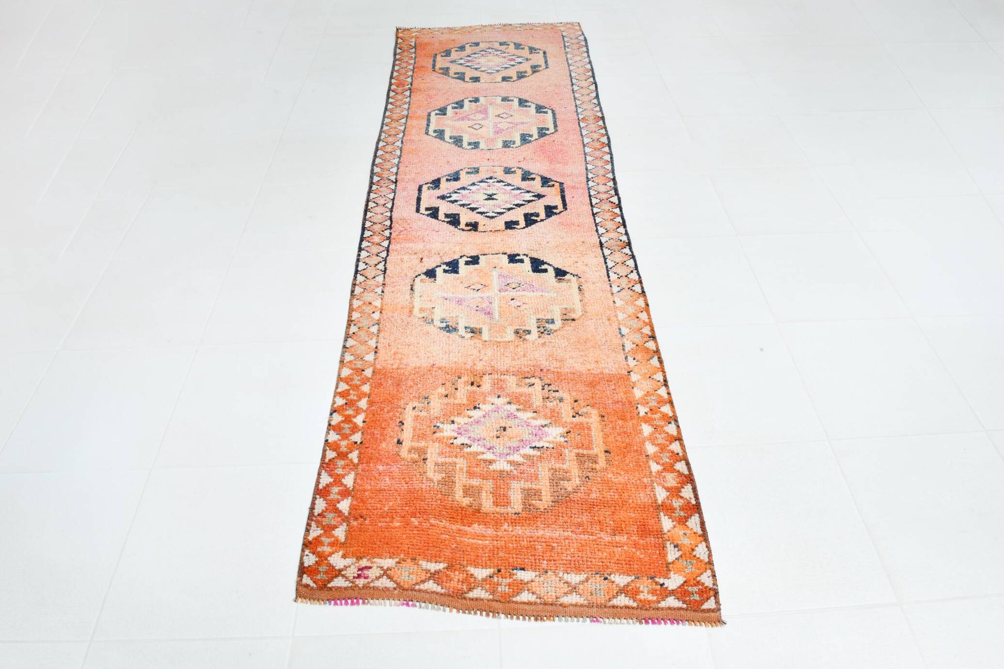 Tapis de couloir turc vintage 3x10, 90x300 cm