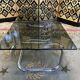 1970 chrome and smoked glass coffee table