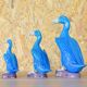 Set of three mid-century turquoise ducks, Chinese porcelain, 1950s